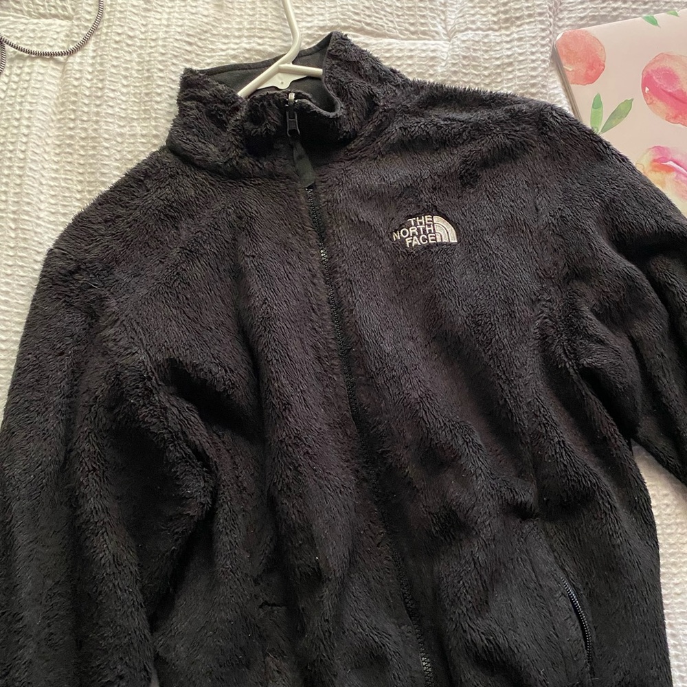 The north face zip up teddy jacket